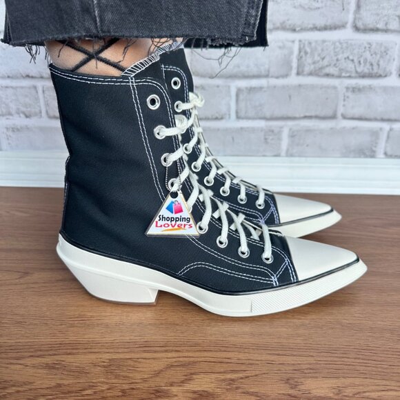 ❤️Converse Chuck 70 De Luxe Pointed Toe Hi 7.5 Womens Shoes Canvas Black A13016C - Picture 10 of 11